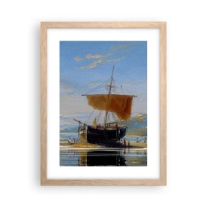 Poster în ramă de stejar deschis - Apă, pământ, aer - 30x40 cm