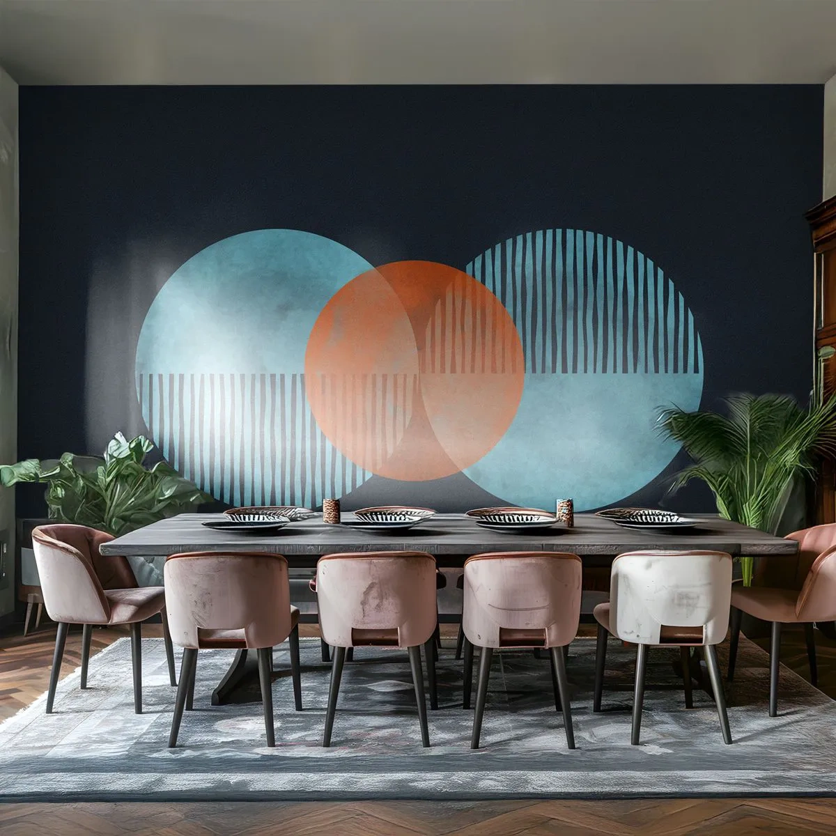 Tapet Standard Eco - Compoziție simetrică - Abstracția, Bucată, Model geometric - 300x210 cm