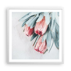 Poster în ramă albă - Rușinate de propria lor frumusețe - 60x60 cm