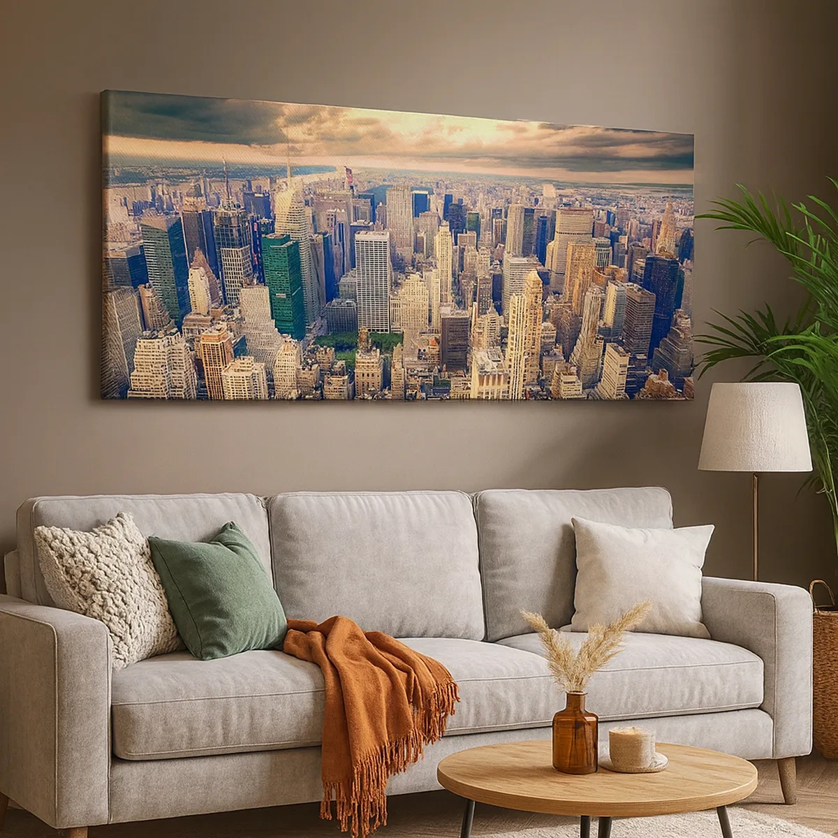 Tablou pe pânză - O metropolă aurită - 30x30 cm