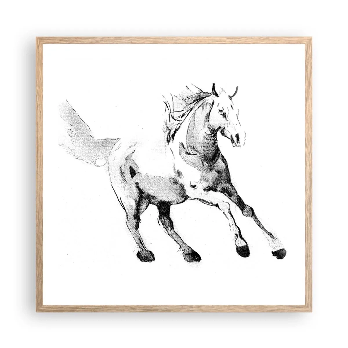 Poster în ramă de stejar deschis - Suflet neîmblânzit - 60x60 cm