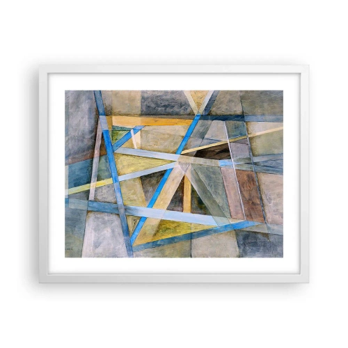 Poster în ramă albă - Drept sau de-a curmezișul? - 50x40 cm