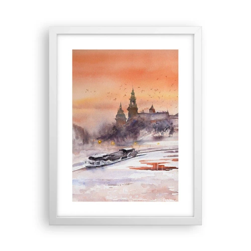 Poster în ramă albă - Apus de soare regal - 30x40 cm