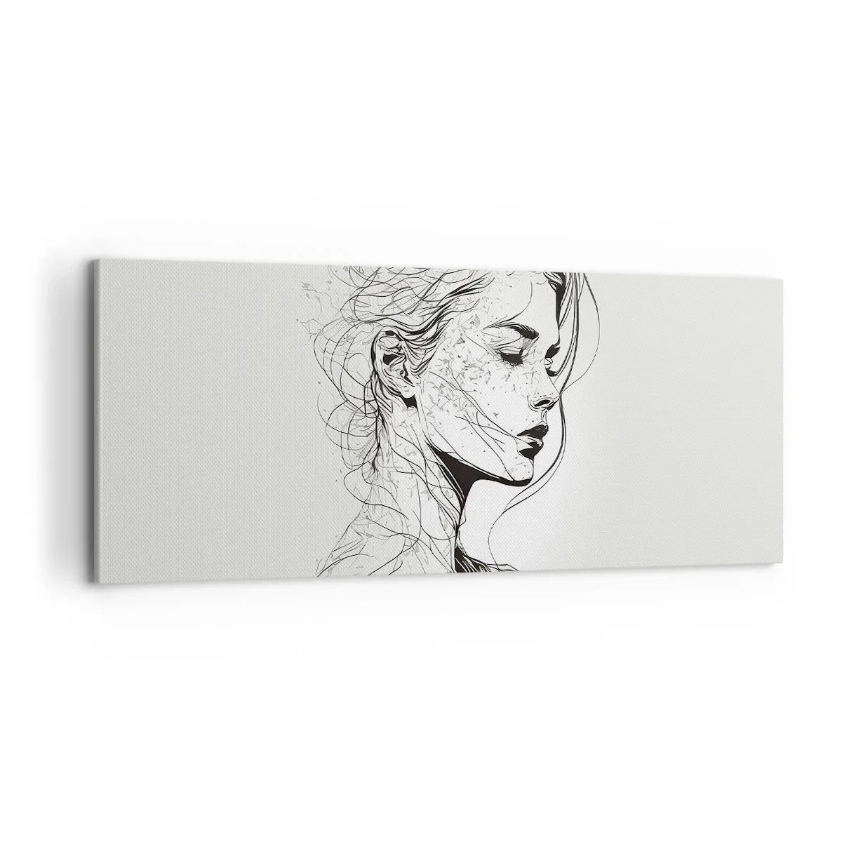 Tablou pe pânză - Desenată cu linii - 100x40 cm