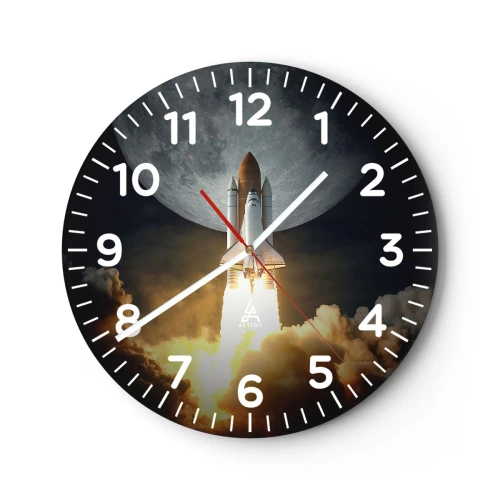 Ceas de perete - Ceas pe sticlă - Începutul unei aventuri nepământene - 40x40 cm