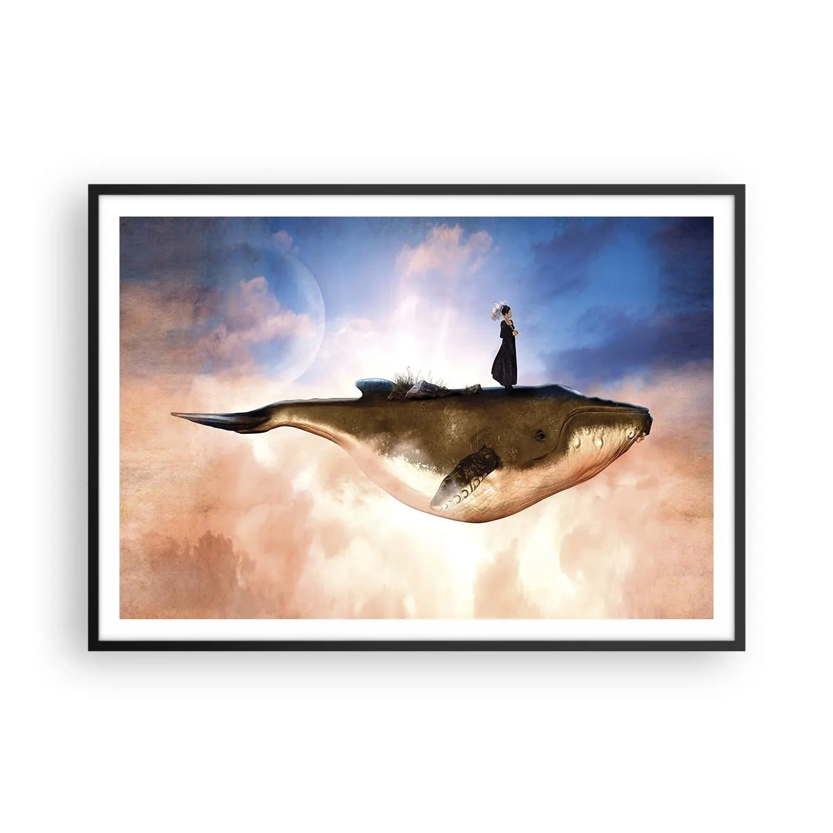 Poster în ramă neagră - O călătorie suprarealistă - 100x70 cm