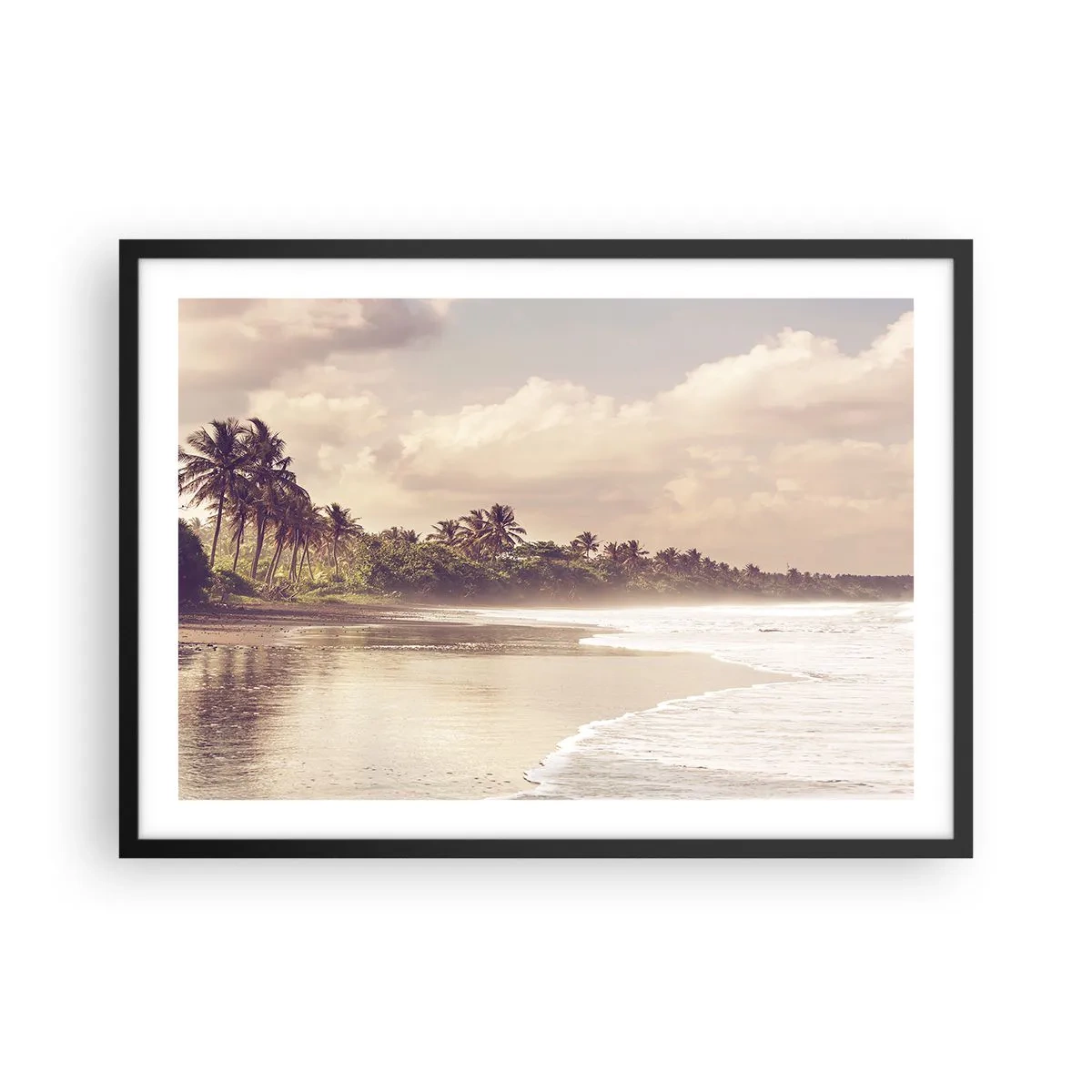 Poster în ramă neagră - Mângâind valurile - 70x50 cm