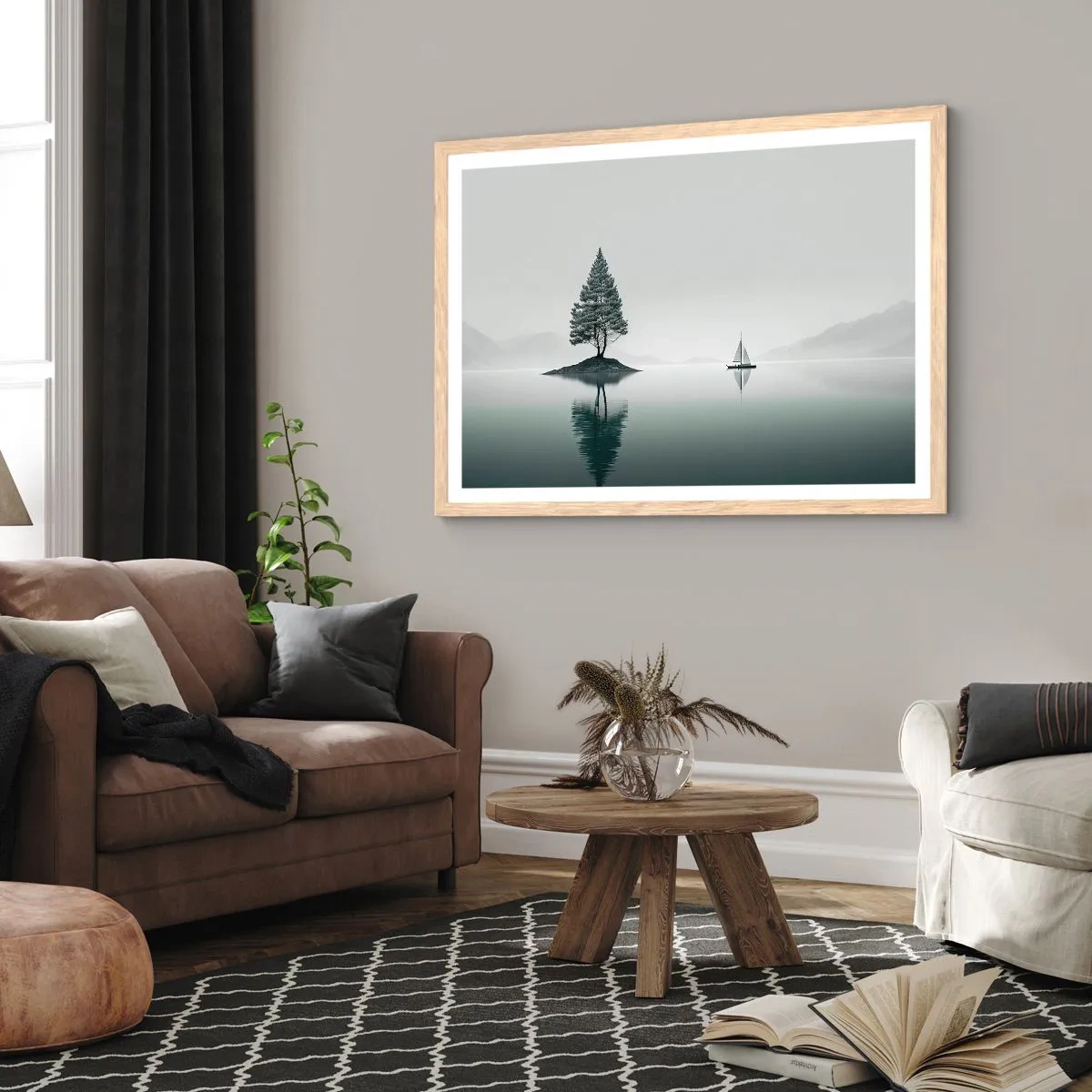 Poster în ramă de stejar deschis - Visând cu ochii deschiși - 100x70 cm