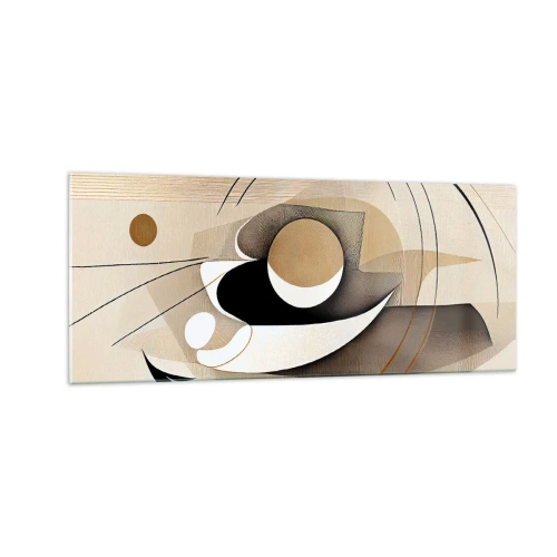 Tablou pe sticlă - Compoziție - nucleu - 100x40 cm