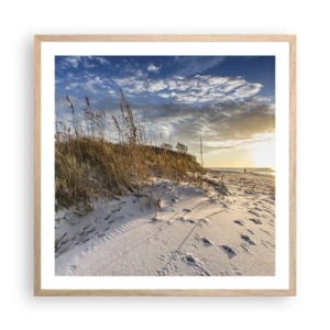 Poster în ramă de stejar deschis - Invitație la o plimbare - 60x60 cm