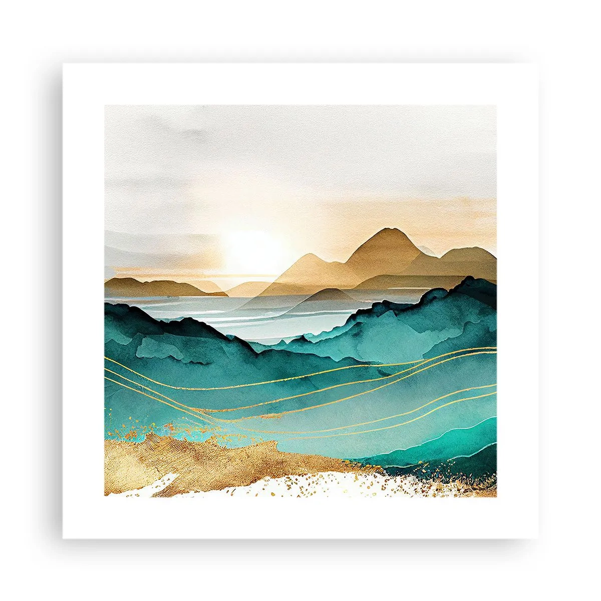 Poster - La limita abstracției - peisaj - 40x40 cm