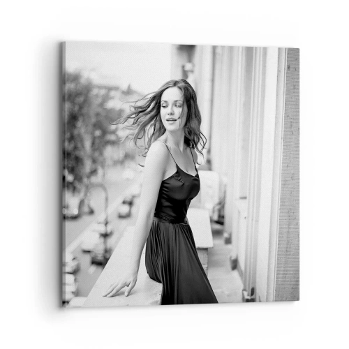 Tablou pe pânză - Cu siguranță e o fată pariziană - 70x70 cm
