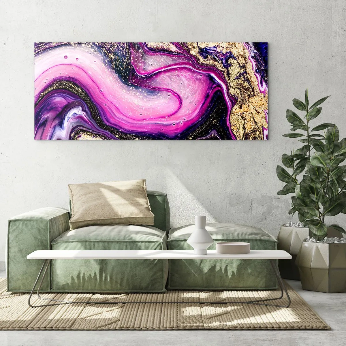 Tablou pe sticlă - Un moment în culise - 90x30 cm