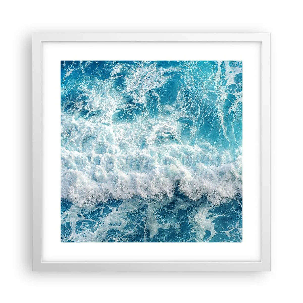 Poster în ramă albă - Cu bucurie și în salturi - 40x40 cm