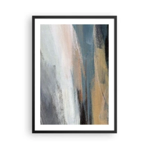 Poster în ramă neagră - O compoziție abstractă în culori discrete - 50x70cm - Abstracție: peisaj nordic - Decorațiune modernă pentru perete pentru living și dormitor ARTTOR