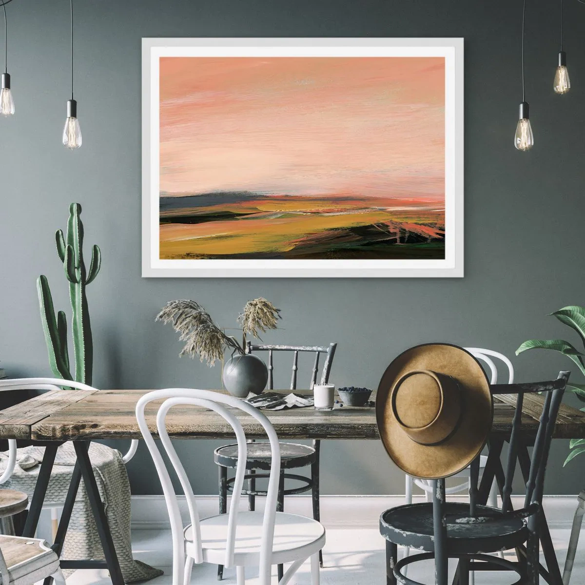 Poster în ramă albă - Tonalitatea de roz - 50x40 cm