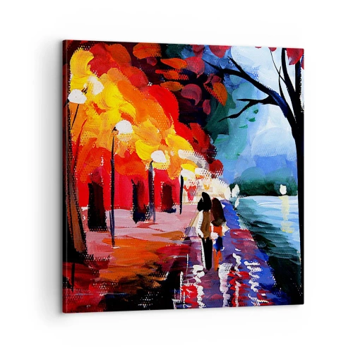 Tablou pe pânză - Toamnă înflăcărată în parc - 60x60 cm