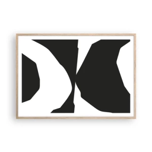 Poster în ramă de stejar deschis - Pozitiv -negativ - 100x70 cm