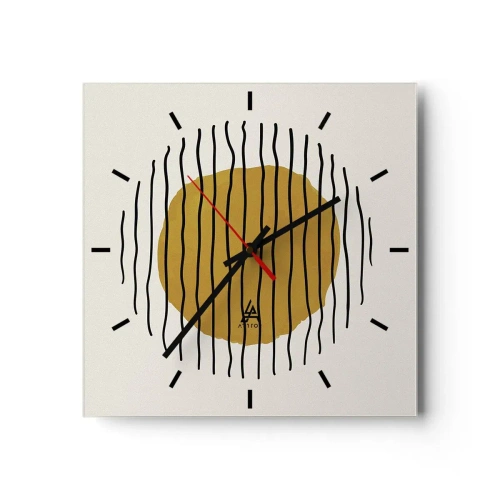 Ceas de perete - Ceas pe sticlă - Abstracție tremurândă de căldură - 30x30 cm