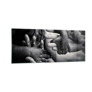 Tablou pe sticlă - A fi om - 100x40 cm