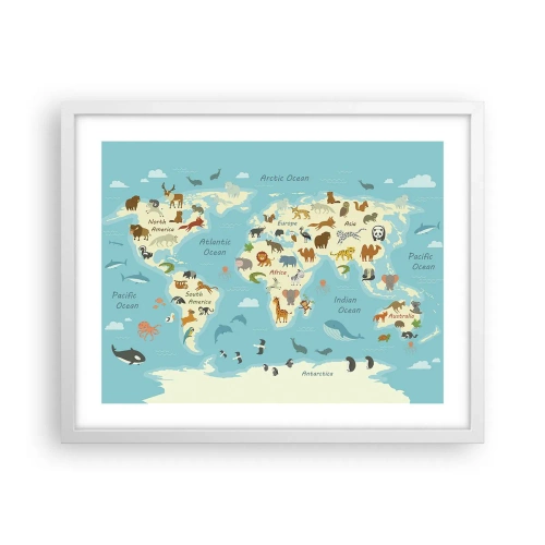 Poster în ramă albă - Vecini buni - 50x40 cm