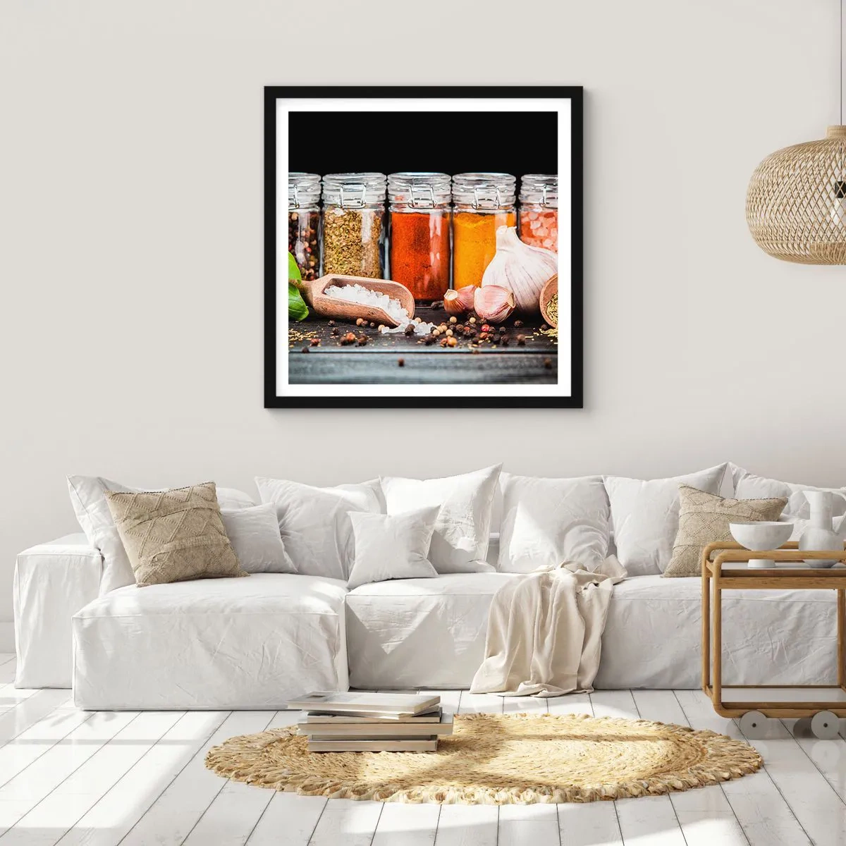 Poster în ramă neagră - Pentru a da un gust vieții - 40x40 cm