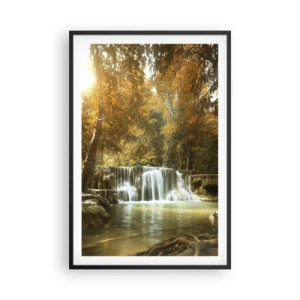Poster în ramă neagră - Cascadă în parc - 61x91 cm