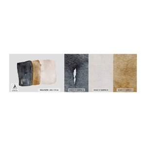 Mostră tapet Premium Canvas - Compoziția culorilor pământului - Abstracția, Bucată, Minimalism - 100x30 cm