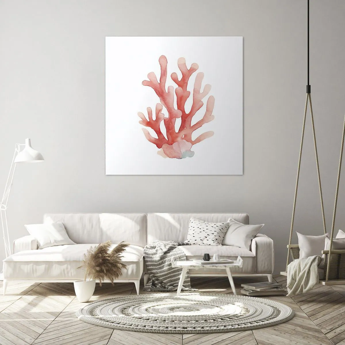 Tablou pe pânză - Culoare de coral - 30x30 cm