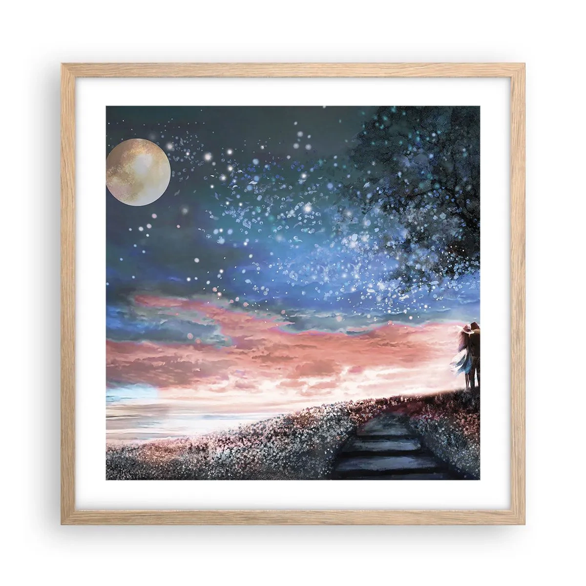 Poster în ramă de stejar deschis - O performanță stelară - 50x50 cm