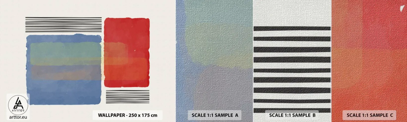 Mostră tapet Premium Canvas - Spiritul și litera geometriei - Abstracția, Bucată, Artă Modernă. - 100x30 cm