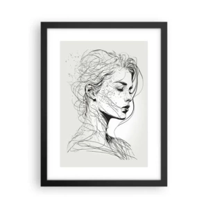 Poster în ramă neagră - Desenată cu linii - 30x40 cm
