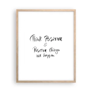 Poster în ramă de stejar deschis - Cum să trăim bine? - 40x50 cm