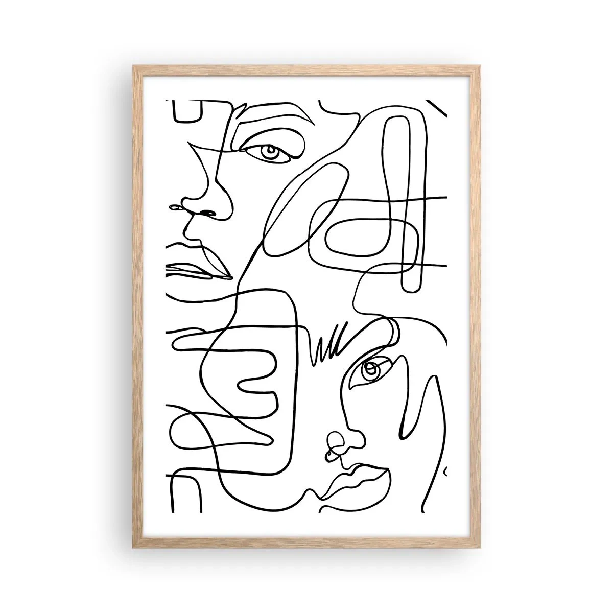 Poster în ramă de stejar deschis - Într-o încurcătură de emoții - 50x70 cm