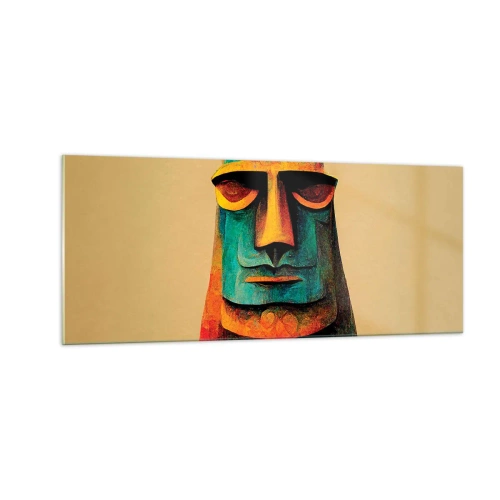 Tablou pe sticlă - Statuie, dar simpatică - 100x40 cm