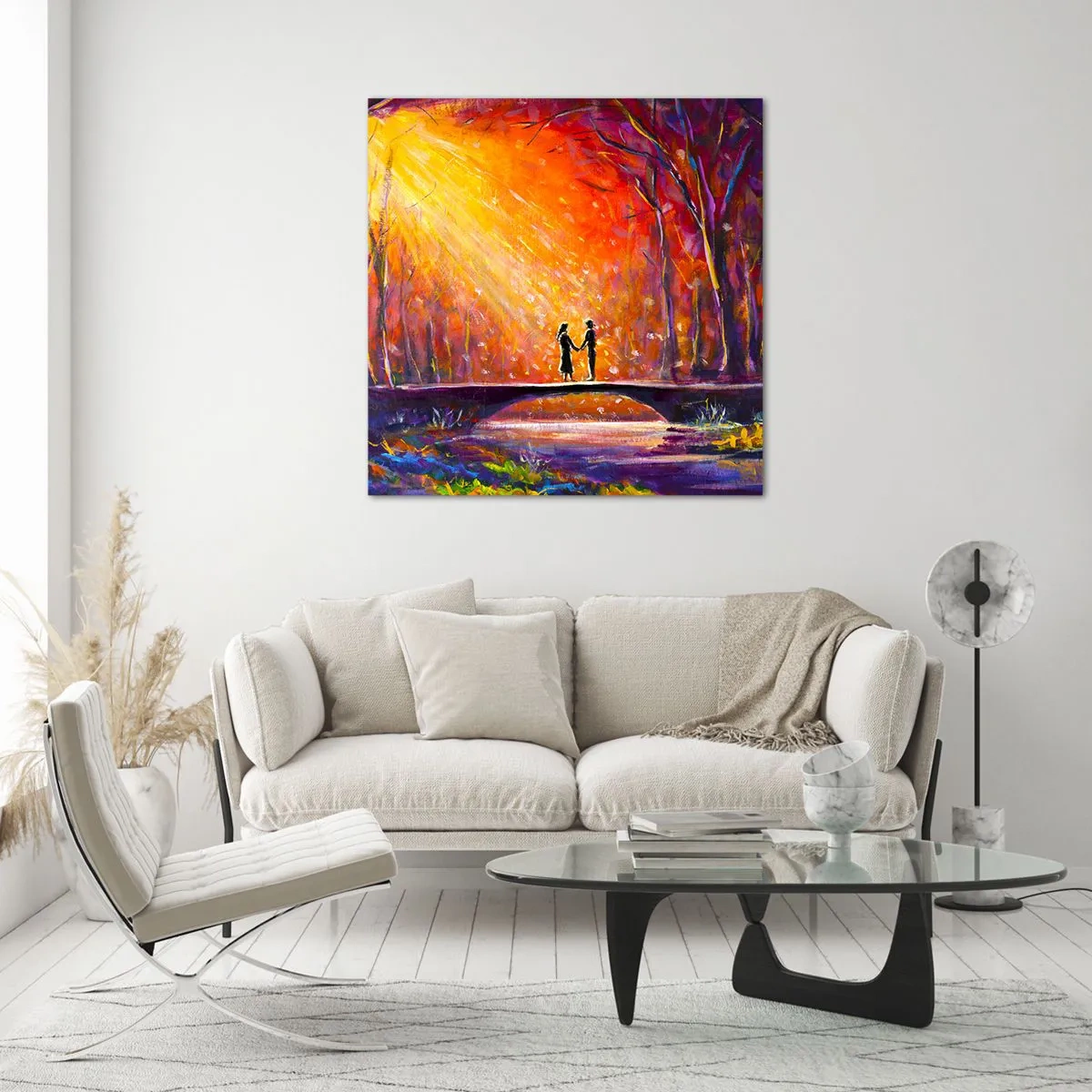 Tablou pe sticlă - Și cerul îi iubește - 50x50 cm