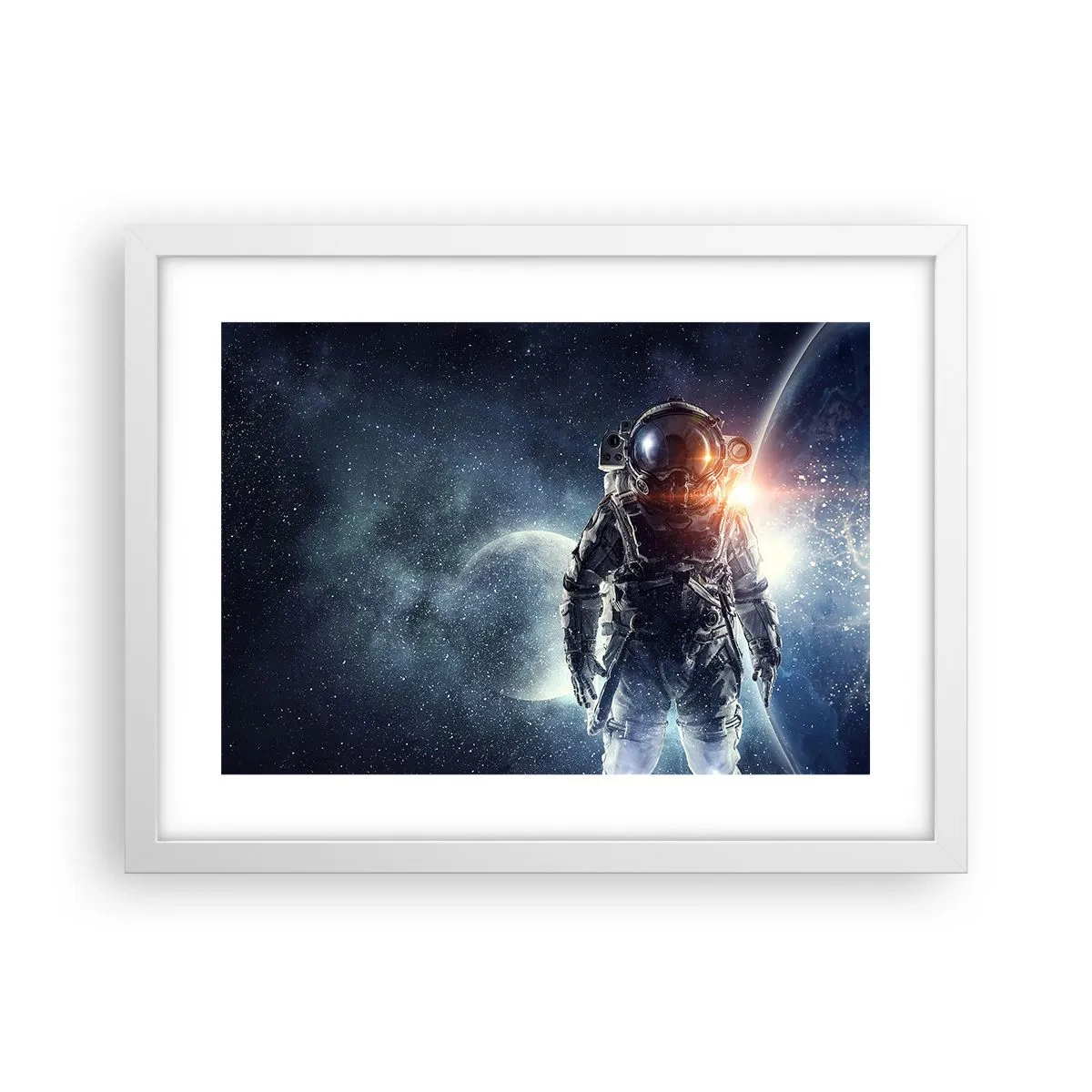 Poster în ramă albă - Aventură spațială - 40x30 cm