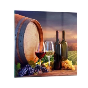 Tablou pe sticlă - Aici viața are un gust - 60x60 cm