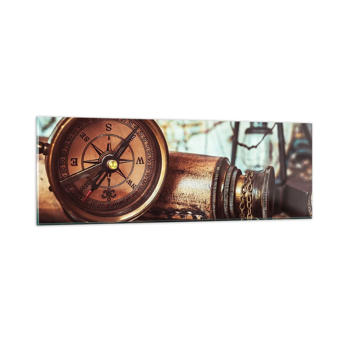 Tablou pe sticlă - Te așteaptă o aventură cu pirați în Caraibe - 90x30 cm