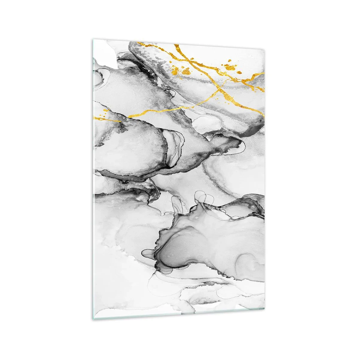 Tablou pe sticlă - Compoziție cu motiv auriu - 70x100 cm