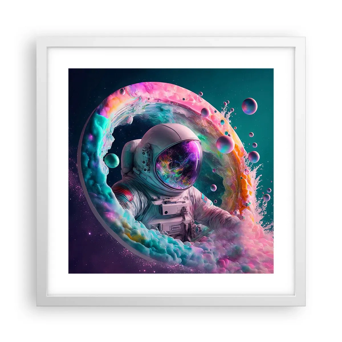 Poster în ramă albă - Poarta stelară - 40x40 cm