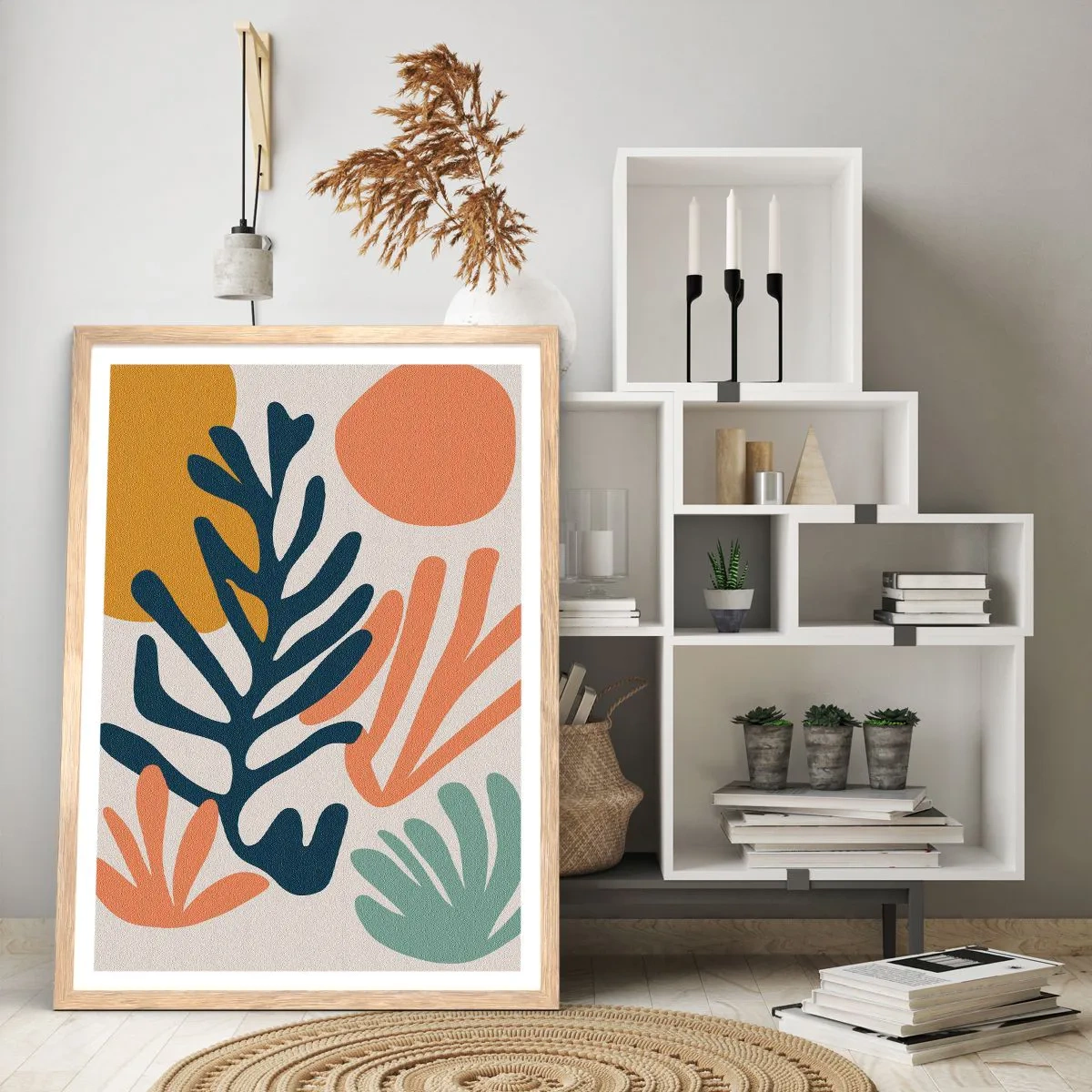 Poster în ramă de stejar deschis - Mări de corali - 70x100 cm