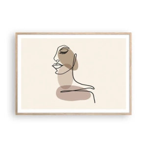 Poster în ramă de stejar deschis - O anumită linie de frumusețe - 100x70 cm