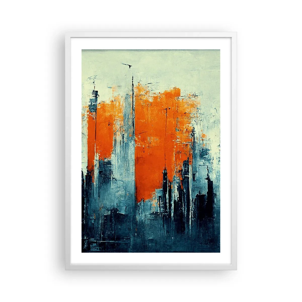Poster în ramă albă - Peisaj modern - 50x70 cm