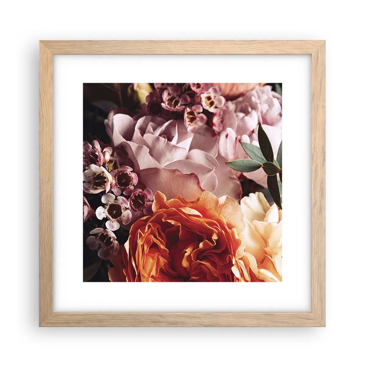 Poster în ramă de stejar deschis - Înghesuite în frumusețe - 30x30 cm
