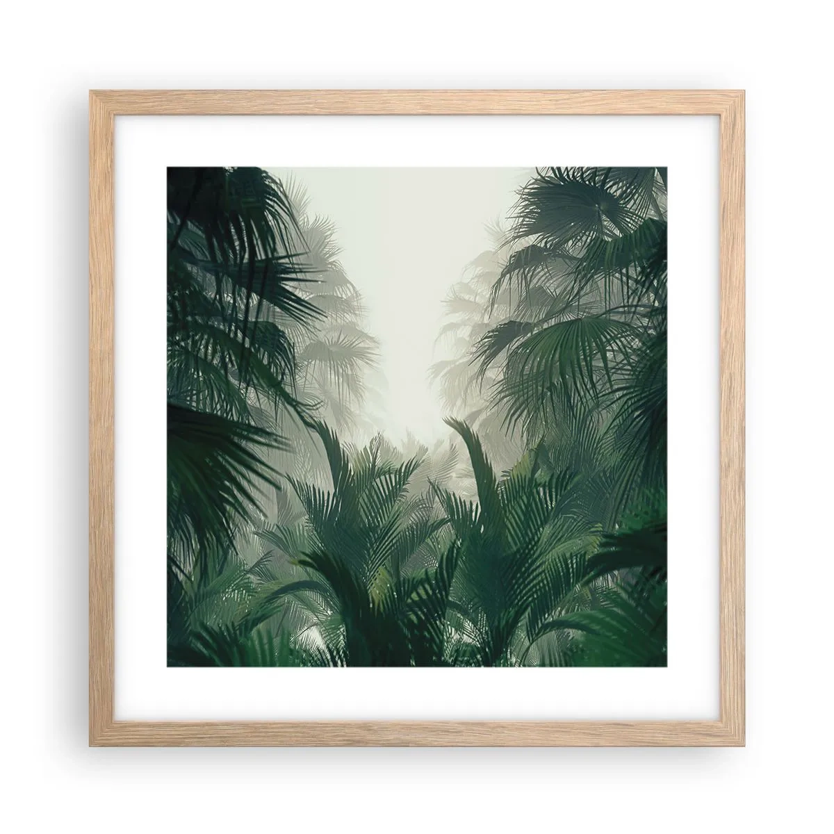 Poster în ramă de stejar deschis - Mister tropical - 40x40 cm