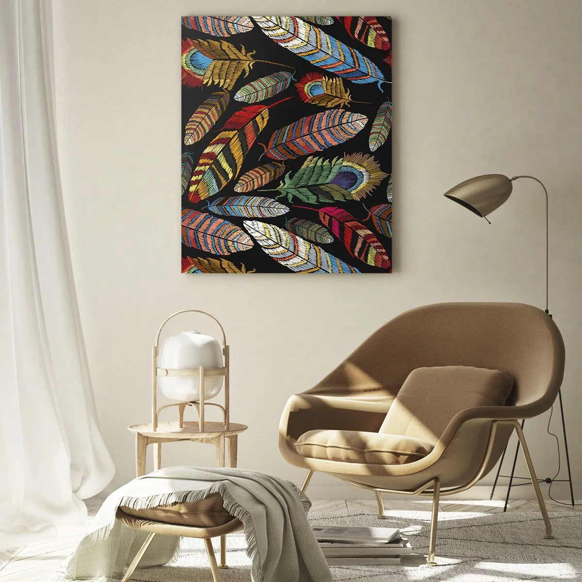 Tablou pe sticlă - Carnavalul păsărilor - 50x70 cm