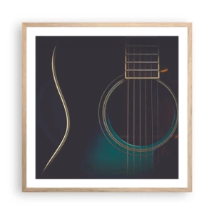 Poster în ramă de stejar deschis - O clipă înainte de a suna - 60x60 cm