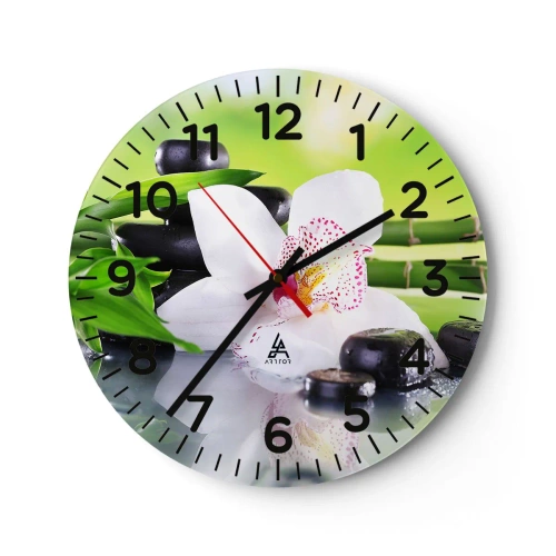 Ceas de perete - Ceas pe sticlă - Prospețime răcoroasă - 30x30 cm