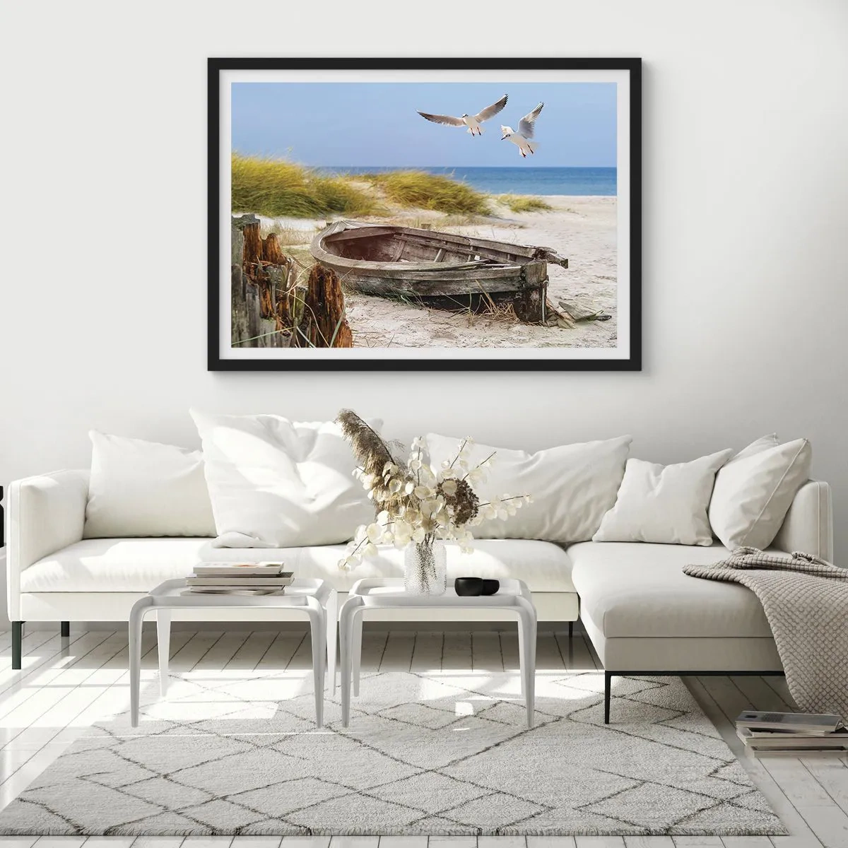 Poster în ramă neagră - Scăldate în vânt - 40x30 cm